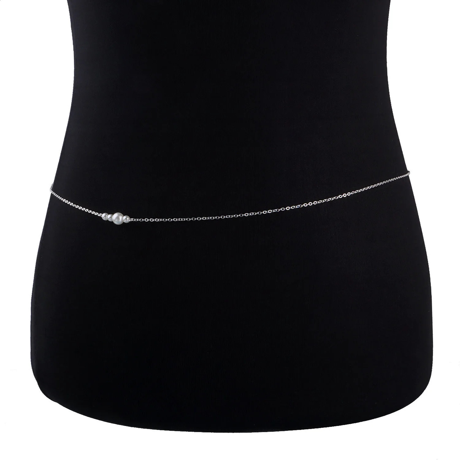 Girls Simple Simulated Pear Belly Chains For Women Gold Silver Color Metal Beach Bikini Link Chains Waist Body Jewelry Accessory 250903