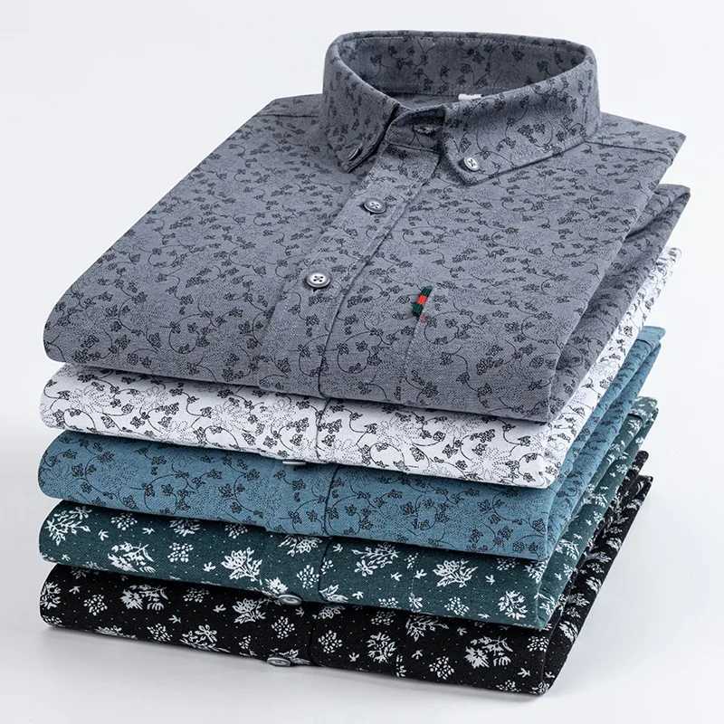 Fashion korean100cotton casual longsleeve shirts for men slim fit plain tops print designer vintage elegant clothes streetwear X250903