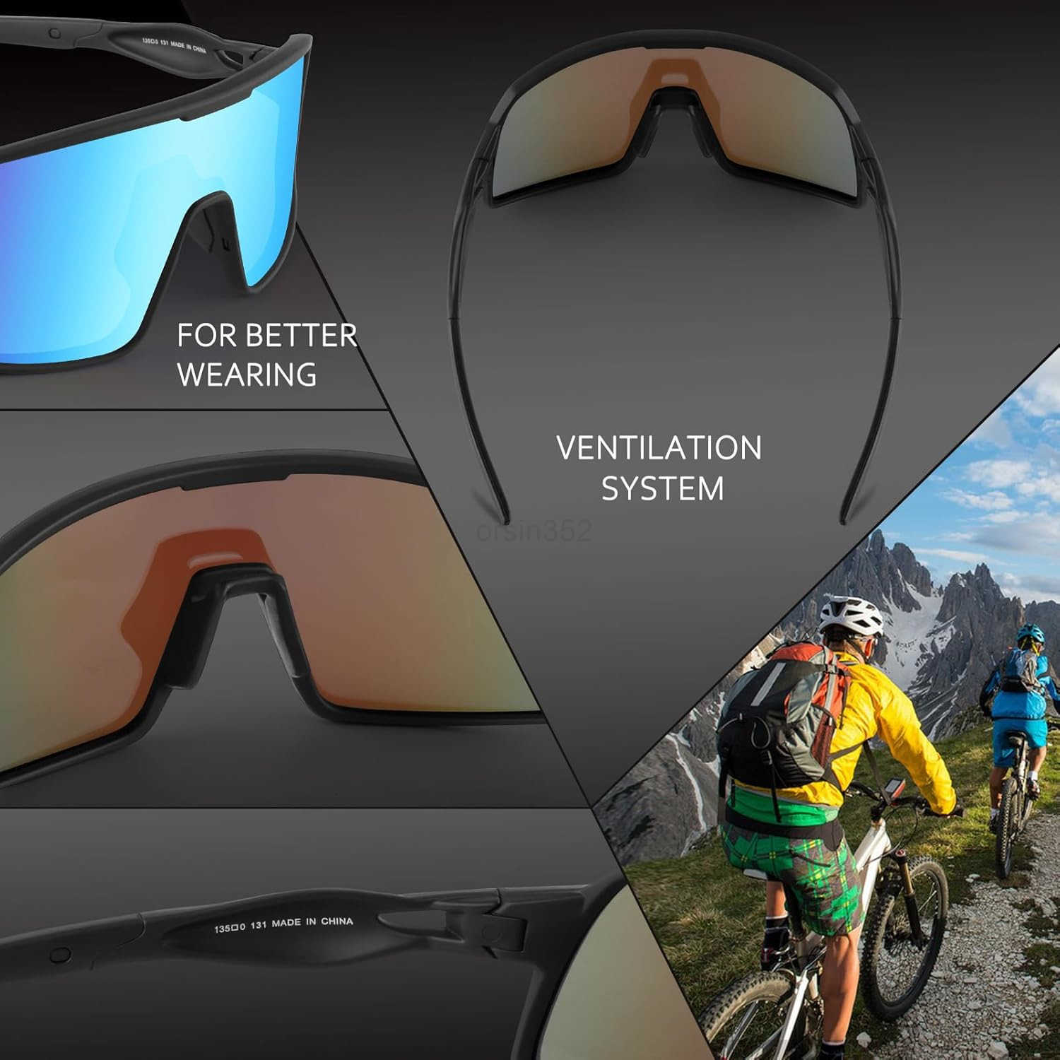 Polarized Cycling Glasses Sports Sunglasses UV400 Protection Men Women Running Fishing Driving Baseball GlassesW250903