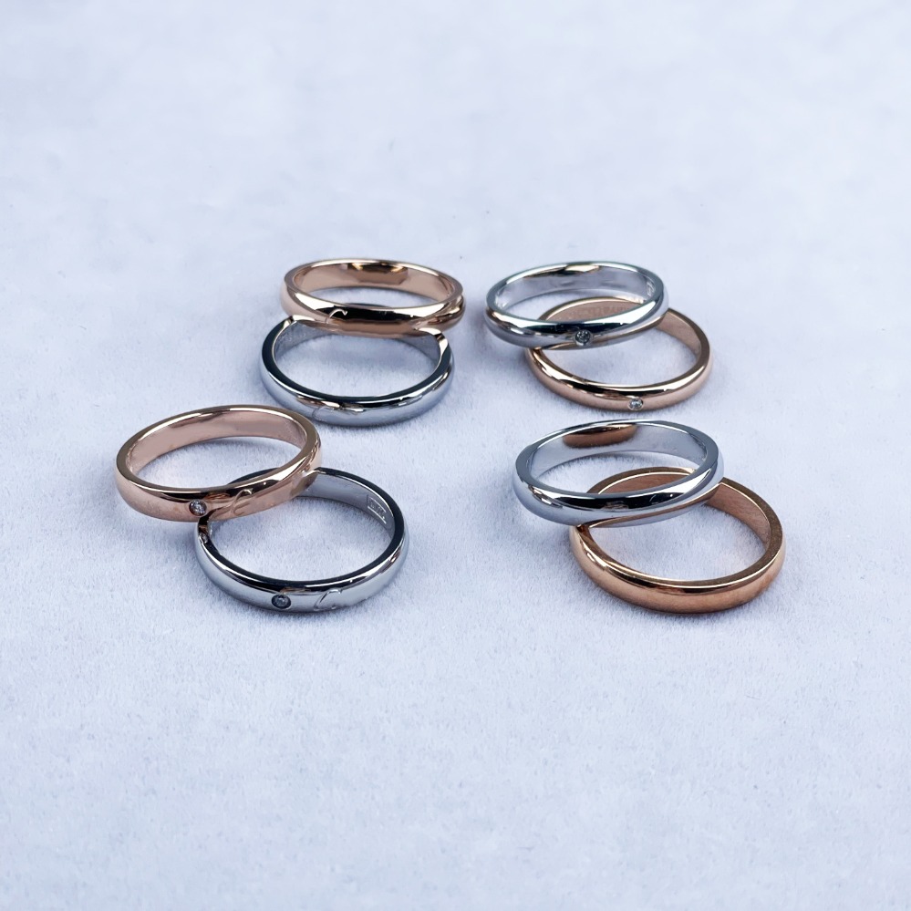 Luxury designers ring Fashion trend letters gift silver single diamond ring simple personality versatile romantic high class fashion luxury women rings