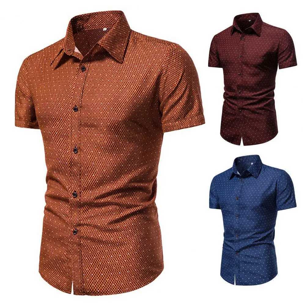 Great Summer Top Business Turndown Collar Leisure Men Shirt Slim Fit Men Shirt for Daily Wear X250903