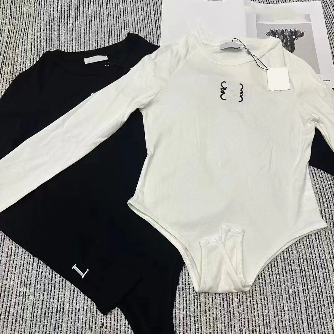 Designer women logo letter embroidery long sleeve designer autumn jumpsuit rompers SML