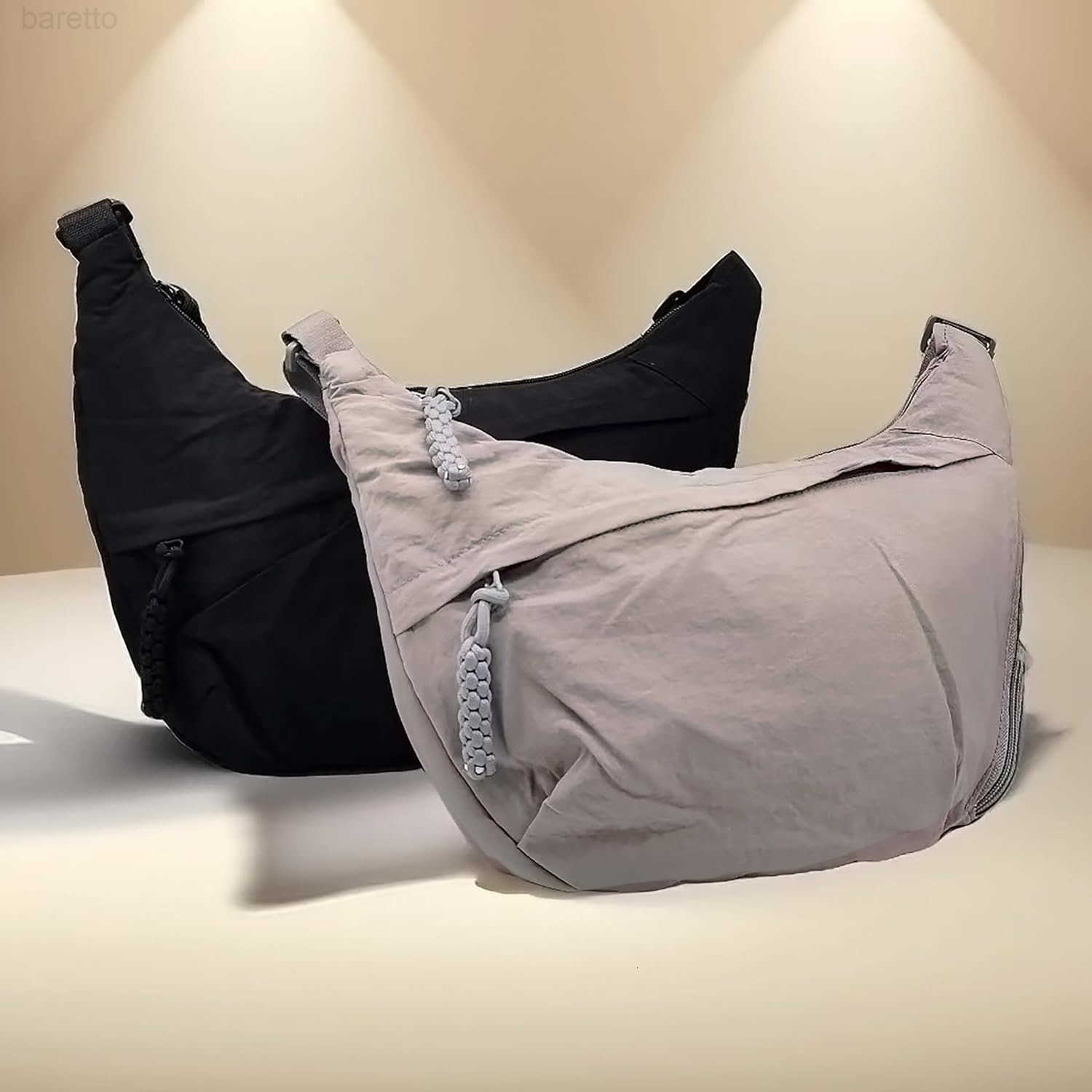 Trendy Nylon Crescent Crossbody Purse Hobo Shoulder Bag M250903