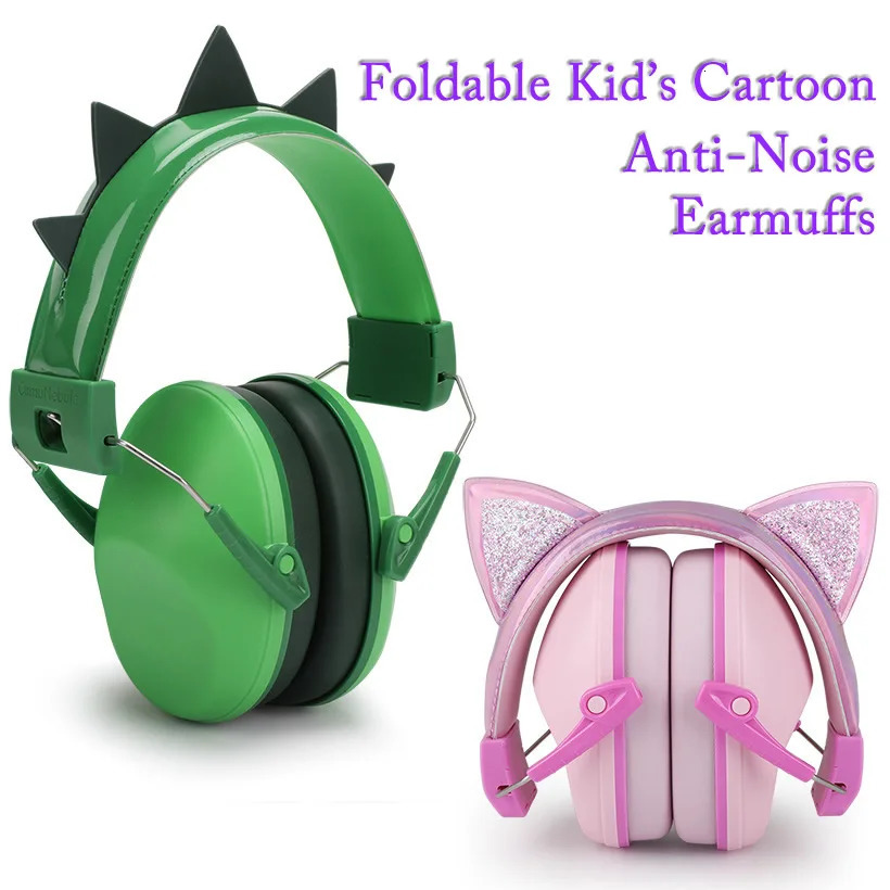 Cute Children AntiNoise Earmuffs Pink Cat Ears Kid Hearing Protection Adjustable Ear Protector For Study Sleep Noise Cancelling 250903