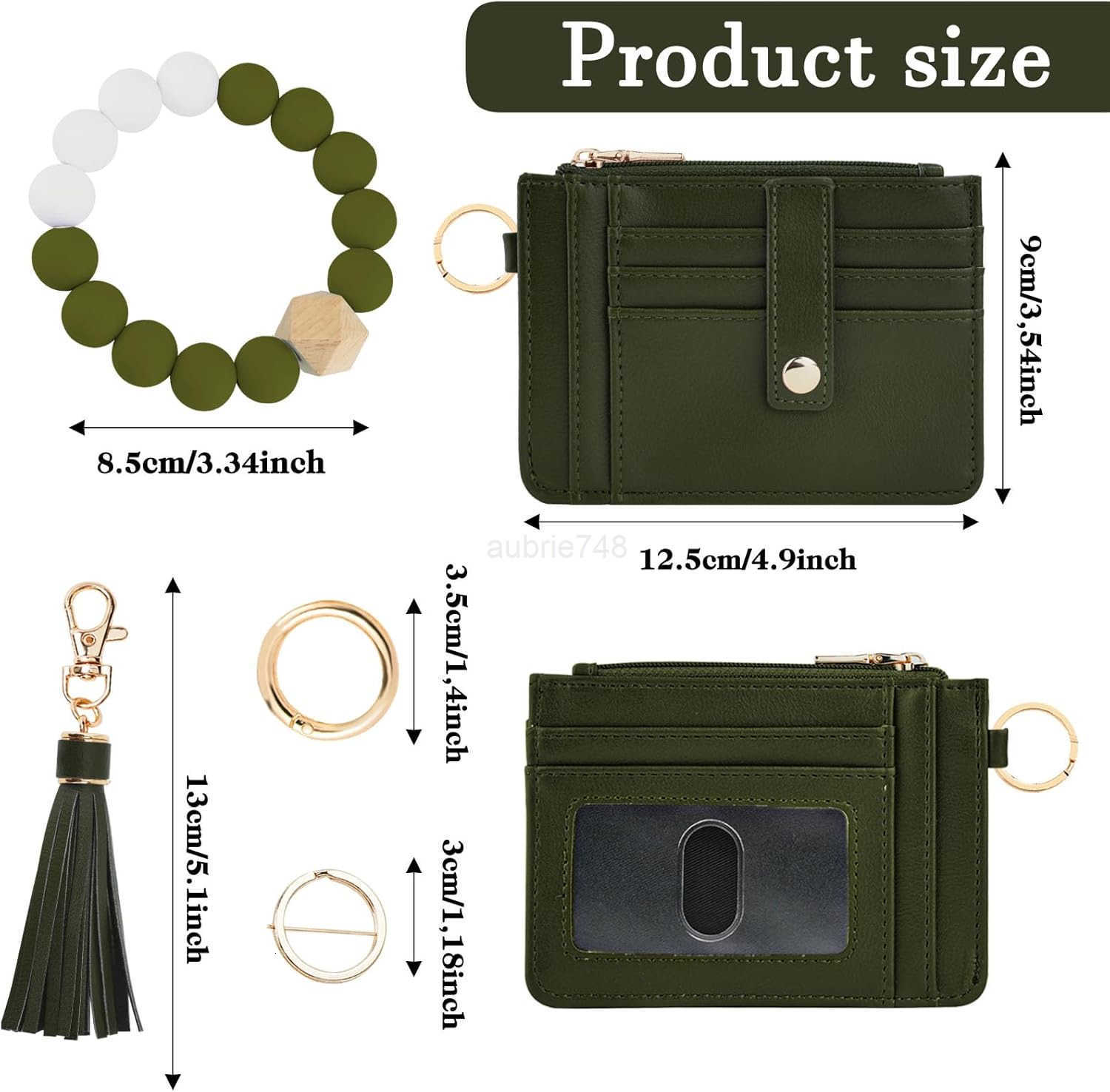 Wallet Keychain Wristlet for WomenSlim RFID CARD Holder Purse Tassel Keychain Bangle Key Ring for Men WomenZ250910