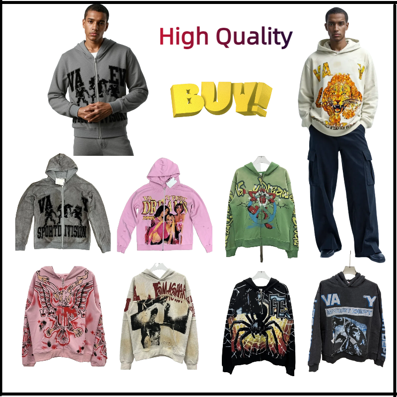 Sweats à capuche pour hommes Vintage Wash Cartoon Graphique Hip Hop Lâche T-shirt Coton Lettre Impression Casual Streetwear