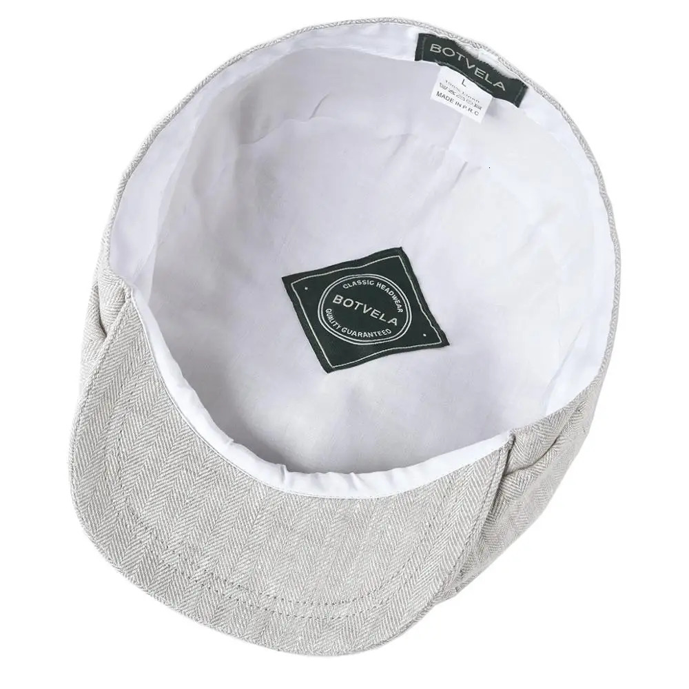 BOTVELA Herringbone Linen sboy Cap Men Summer Women Bakerboy Caps Breathable Flat Hat Apple Beret Hats 007 250903