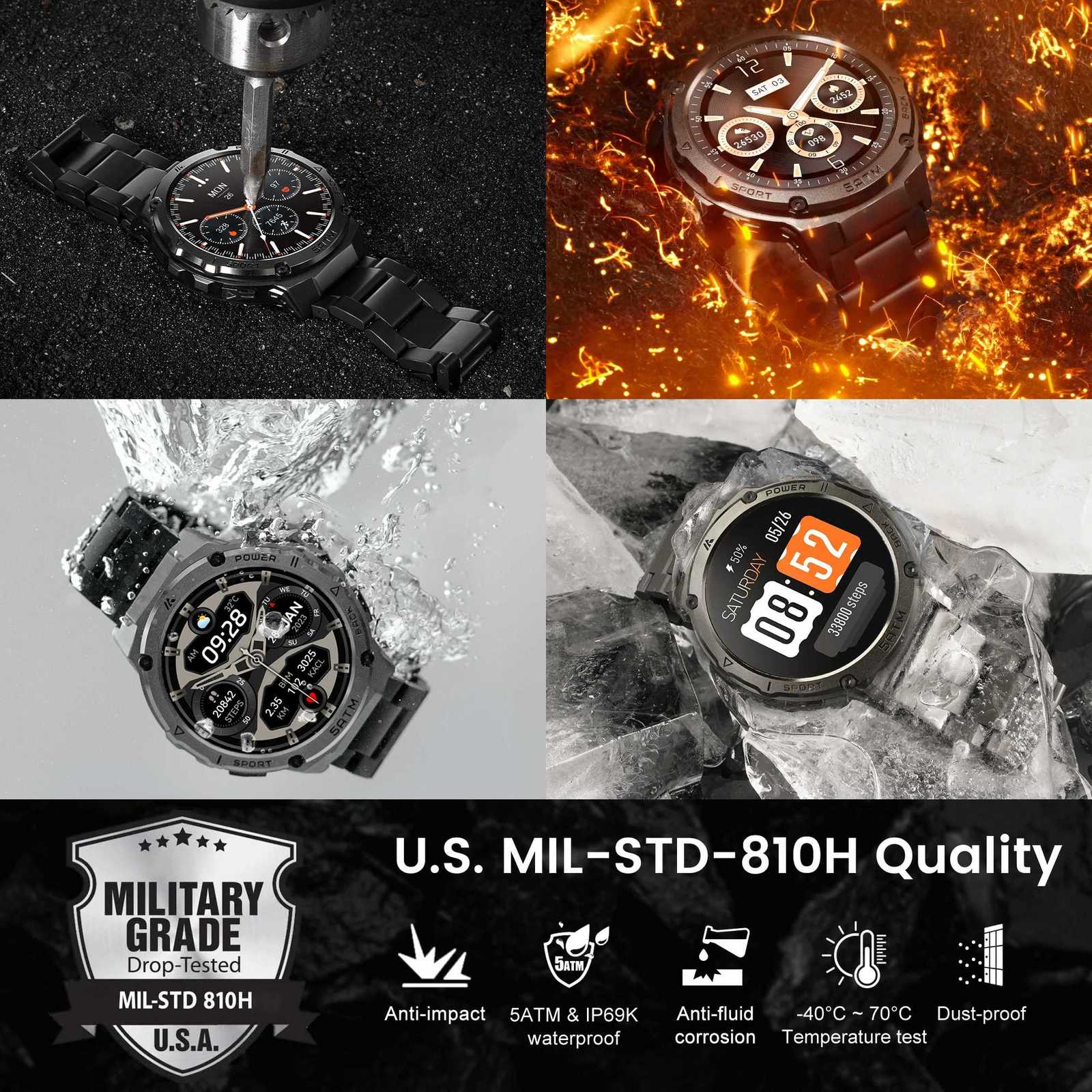 HIDAMEL T3E GPS Smart Watch For Men Compass Altimeter Altitude Stainless Steel Shell 5ATM IP69K Waterproof 470mAh AMOLED WatchesXJ250903