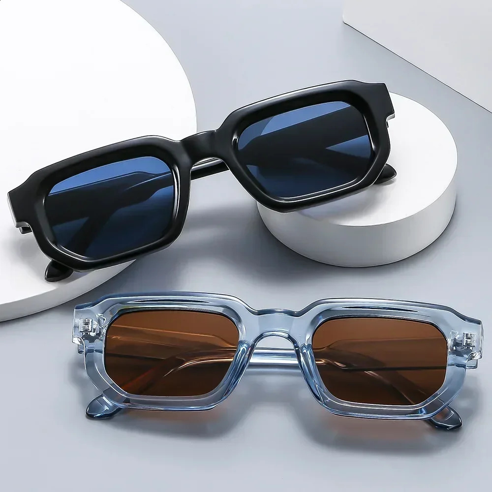 JNPCXI Fashion Blue Square Sunglasses For Women Men Retro Clear Lens Sun Glasses Shades UV400 Eyeglasses 250903