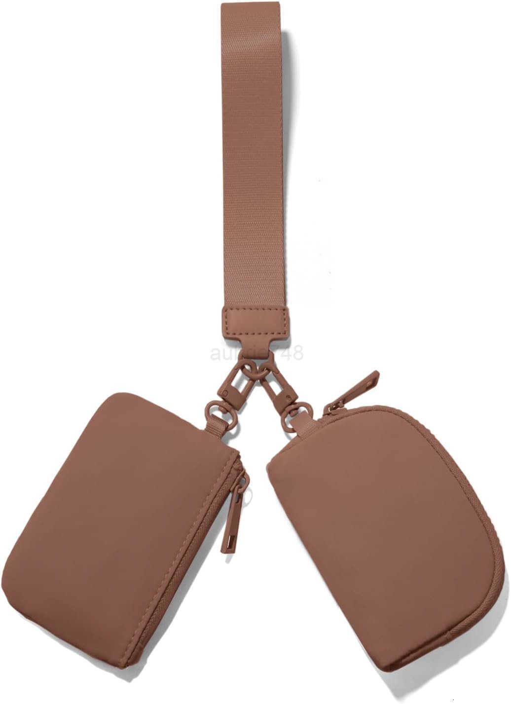 Mini Zip Around Keychain Wristlet Wallets Small Portable Dual Pounch Wristlet Detachable Coin Purse Pocket Gifts for Women Travel Sports Outdoors Blac