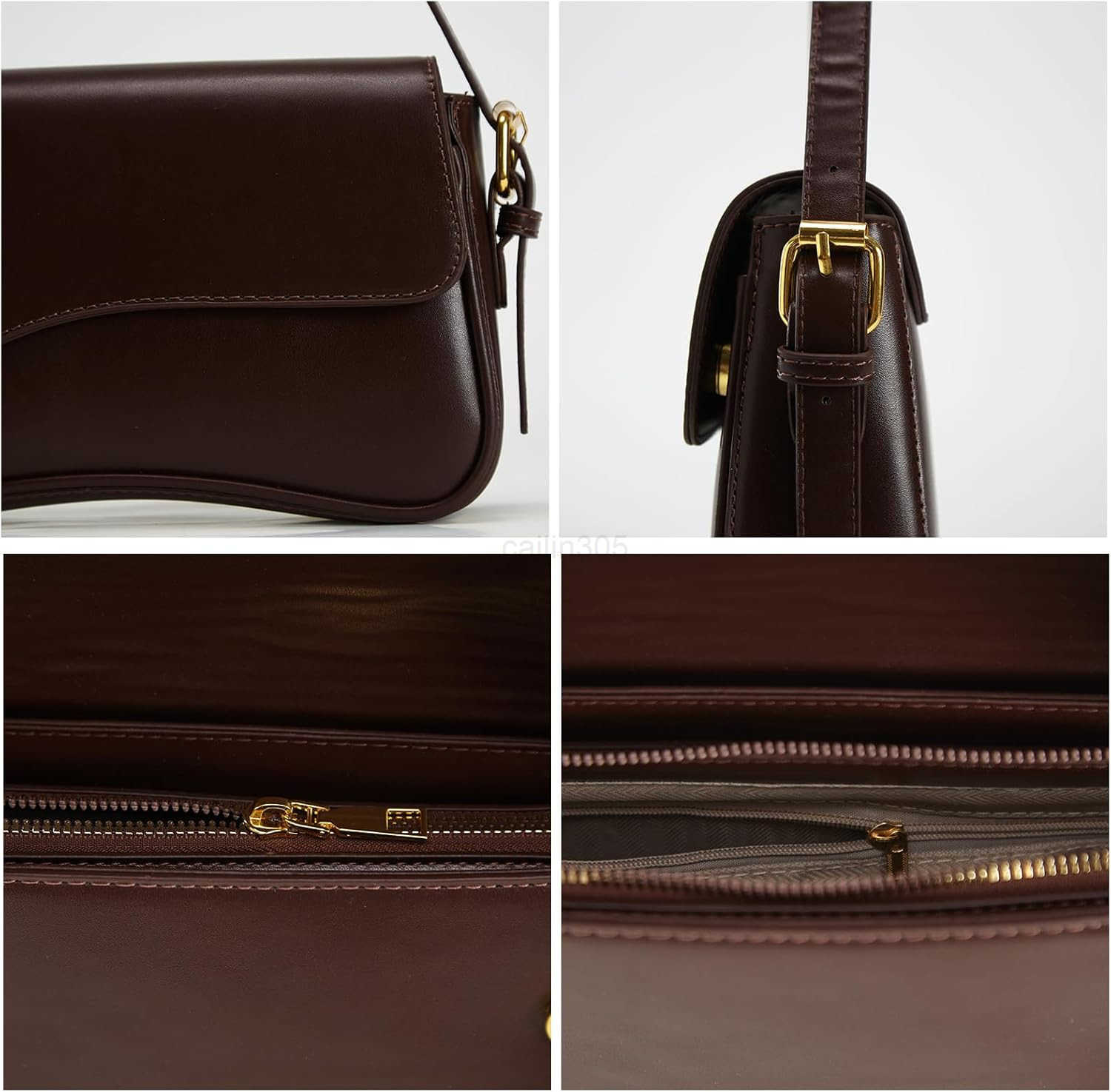 Shoulder Bag for Women Trendy Purse PU Leather Hobo Handbags Clutch Saddle Bag with 2 Removable Stra M250903
