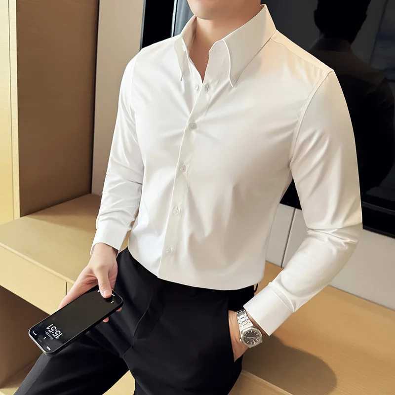 High Quality Versatile Business Casual Shirt Men Korean Fashion Long Sleeved Slim Fit Shirt Office Work Uniform Men Clothing 6XL X250903
