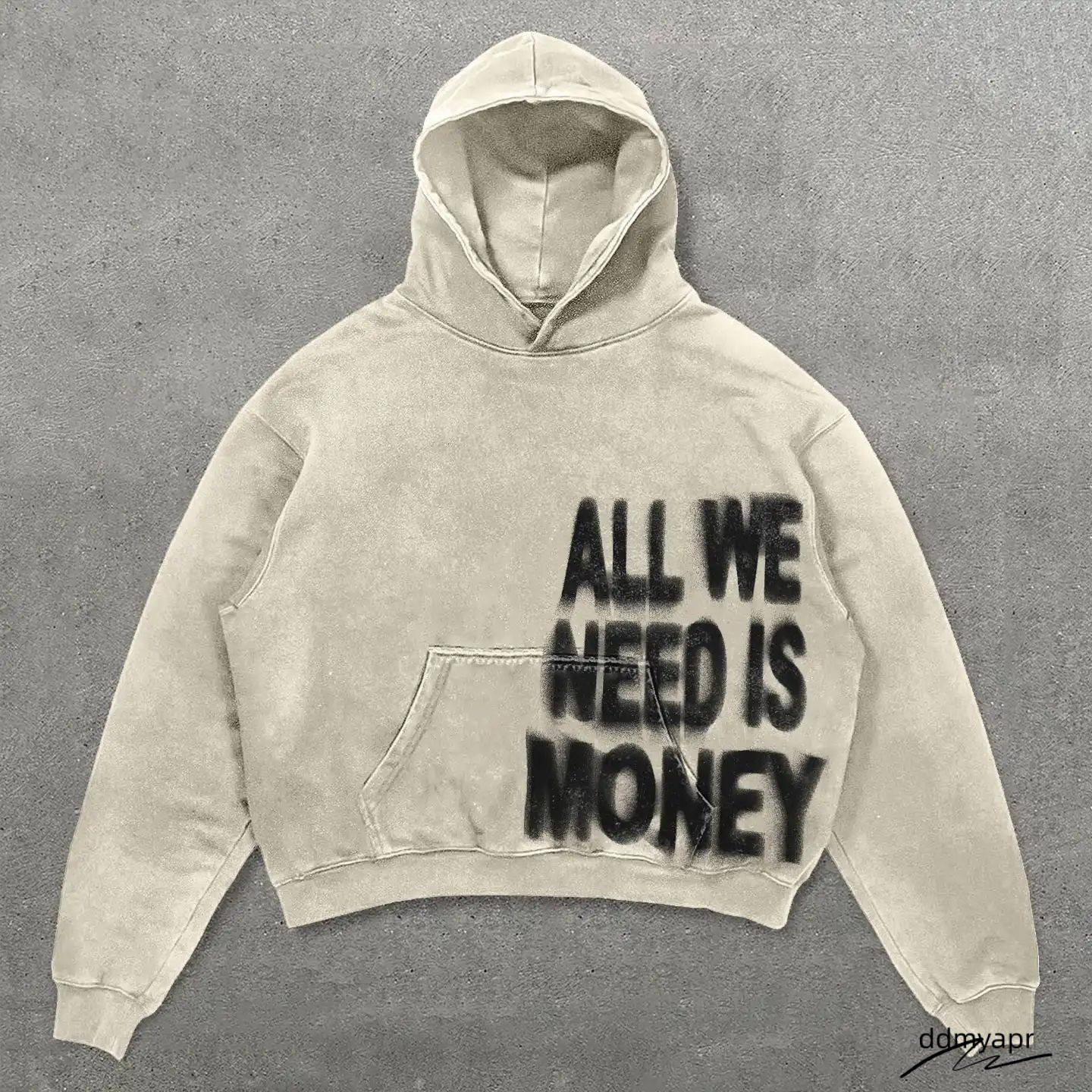 Women's Hoodies Kpop Ins All We Need Is MONEY Print Pullover Hoodie Women Men Autumn Sweatshirt Hoody ddmyaug BAT SLEEVE For Youth Fans Casual Go