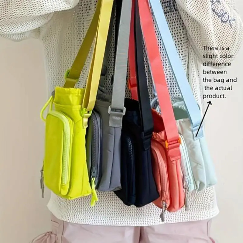 Nylon Crossbody Shoulder Water Bottle Bag Mobile Phone Bag Waterproof Yoga Bag Running Sports Outdoor Portable Bag 250903