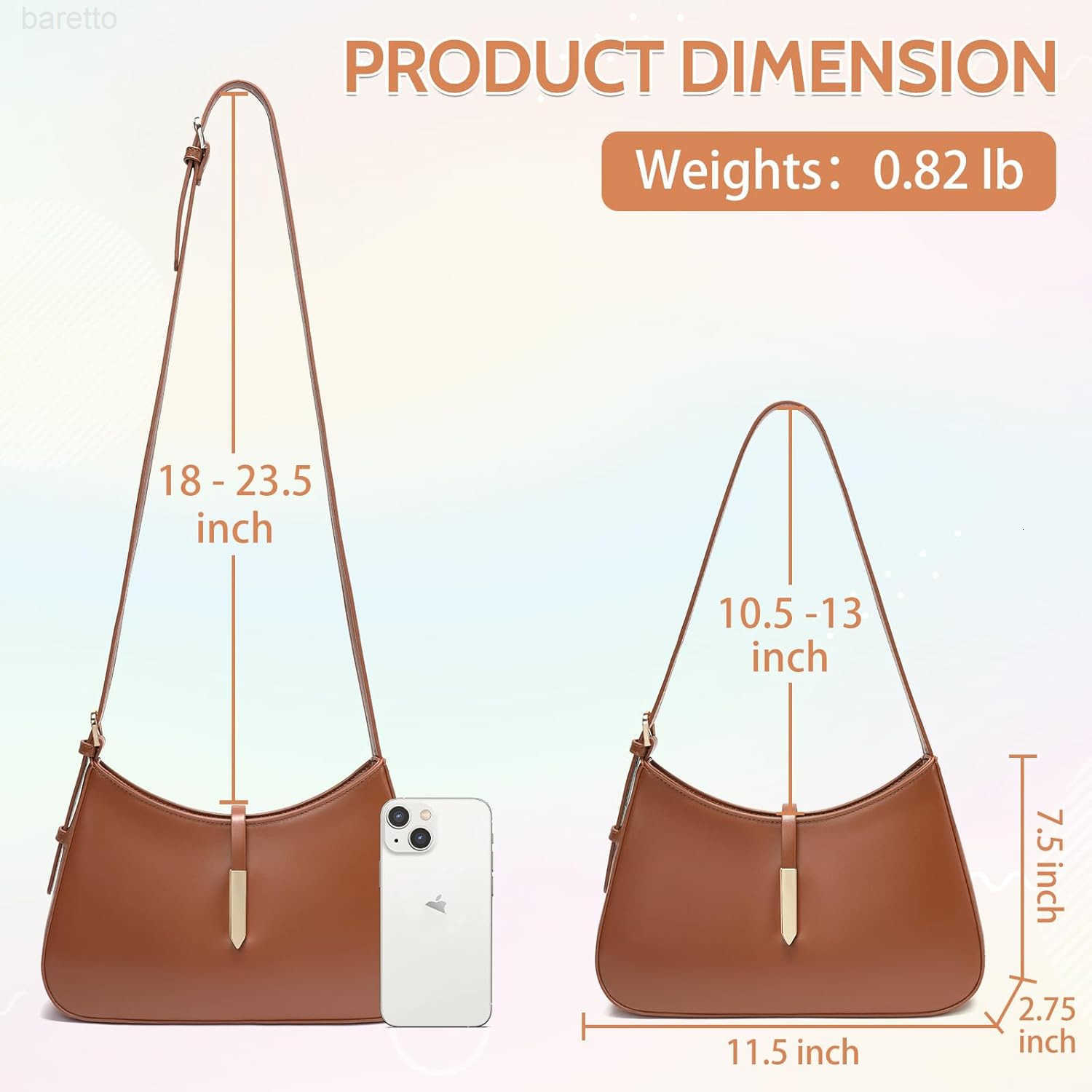 Fashion Shoulder Bag for Women Vegan Leather Adjustable Handbags Hobo Bag Purses with Long Strap M250903