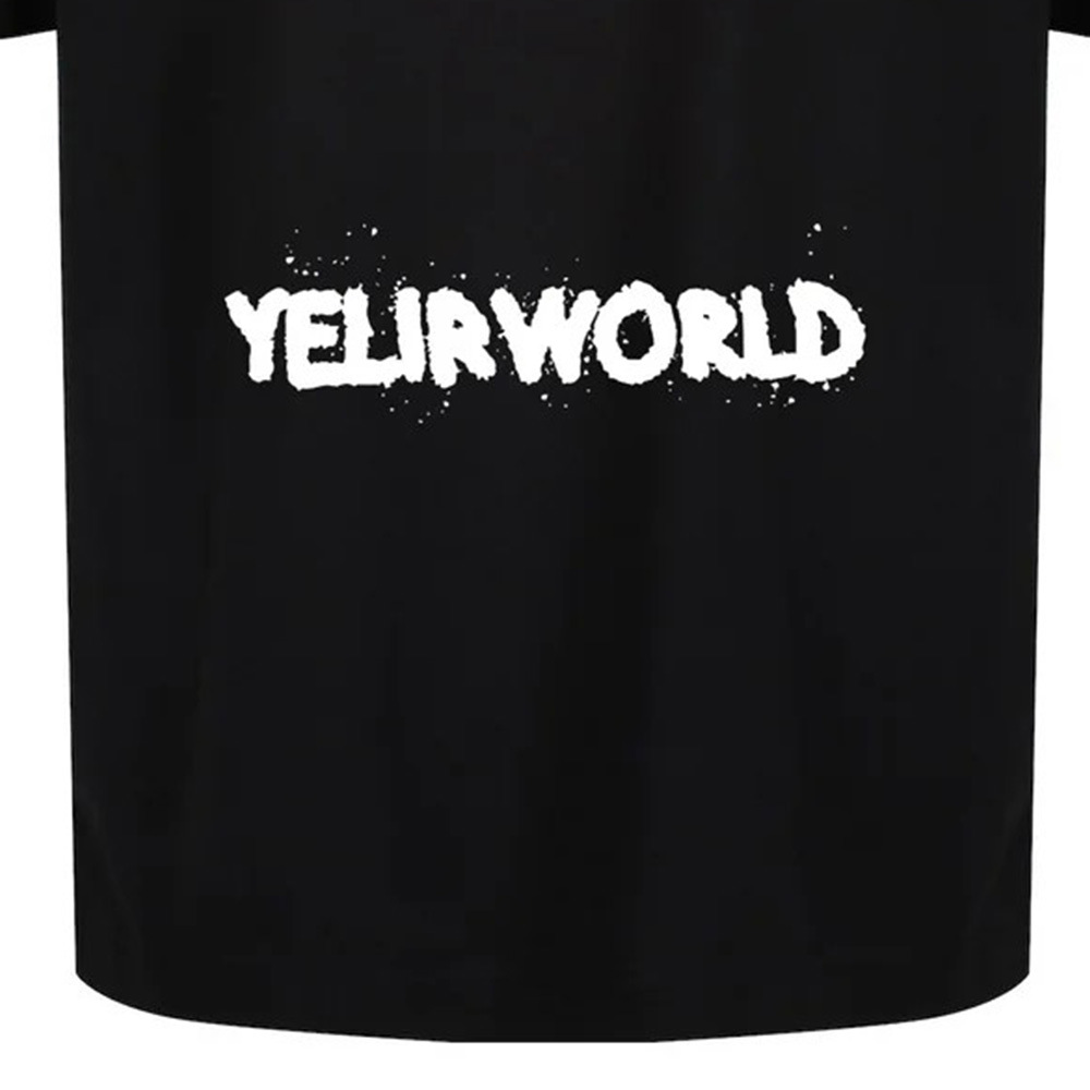 Men's T-Shirts Yelir World Trendy Letter Print Black And White Comfortable Cotton Luxurious Design Hip-hop Trendy Sports Summer Set Men's Sh