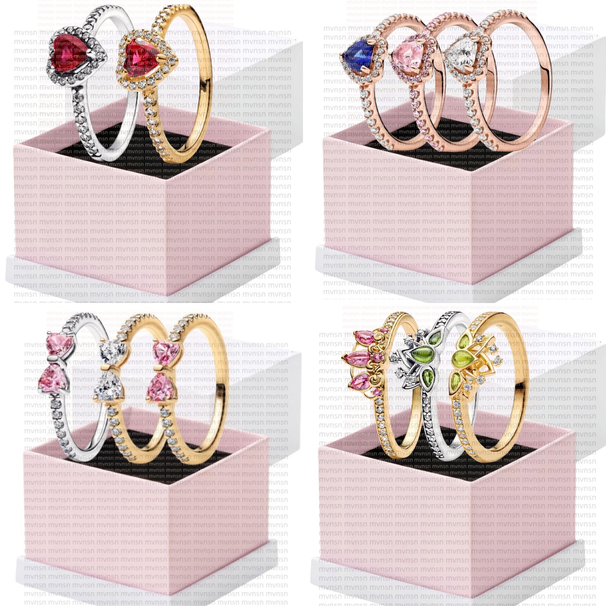 Ring Designer red heart Rings for women gold Ring with box Princess Rapunzel Tiaras Ring Bow High quality Rings Wedding Rings luxury jewelrysilver Ring lover gifts