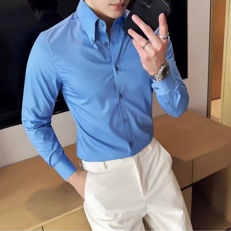 High Quality Versatile Business Casual Shirt Men Korean Fashion Long Sleeved Slim Fit Shirt Office Work Uniform Men Clothing 6XL X250903