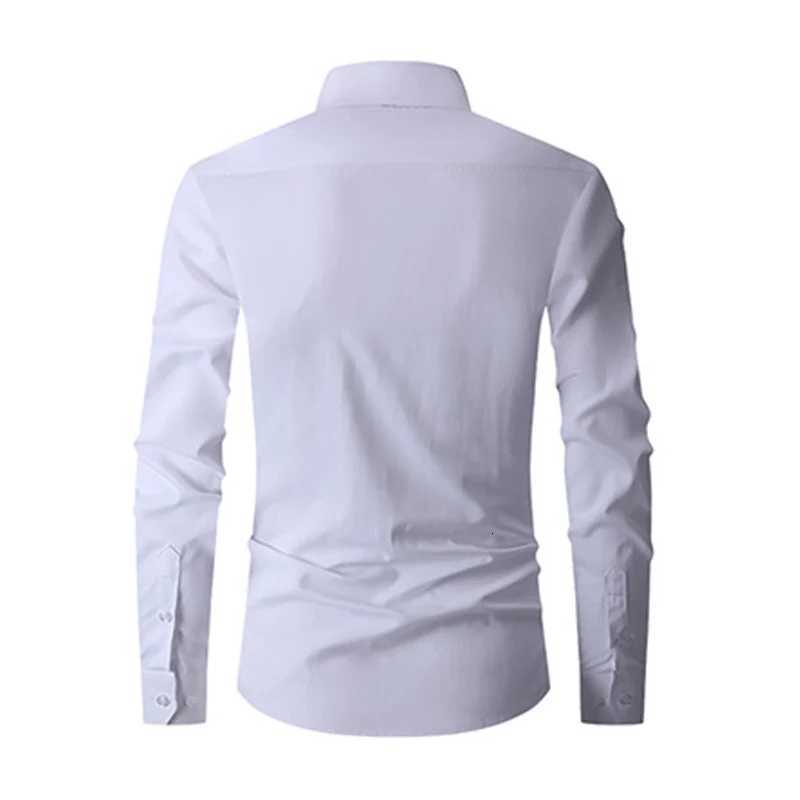 Mens Long Sleeve Regular Fit Casual White Shirts for Men ButtonDown Social Shirt USA Size SXL X250903