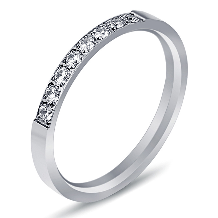 Fashion Women Men Girls Rings Stainless Steel Silver Gold Zircon Love Letter Heart Retro Black Circle Rings Jewelry A Gift