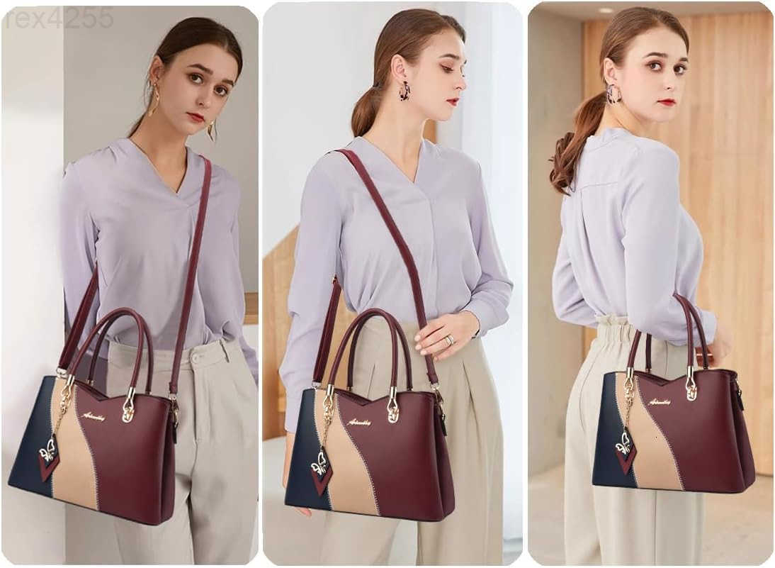 Purses and Handbags for Women Tote PU Leather Ladies Satchel Top Handle Crossbody Shoulder BagW250903