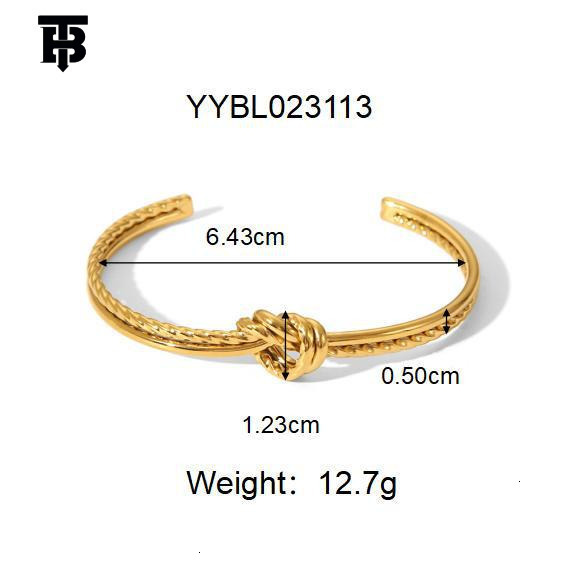 TB BHULAMTE New Designer Jewelry Bracelet Ladies' Knot Twist-open Bracelet, Outdoor Sports Niche Design Simple Style Bracelet Jewelry