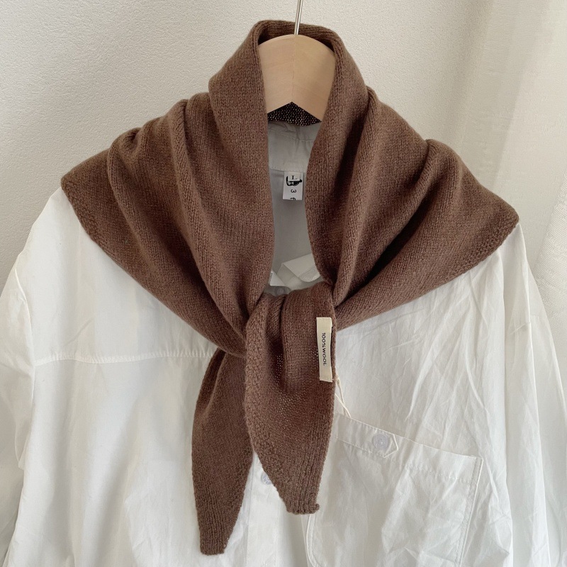 K1794 100% pure wool thick knitted scarf shawl dual-purpose autumn and winter lazy wind warm neck scarf women's versatile