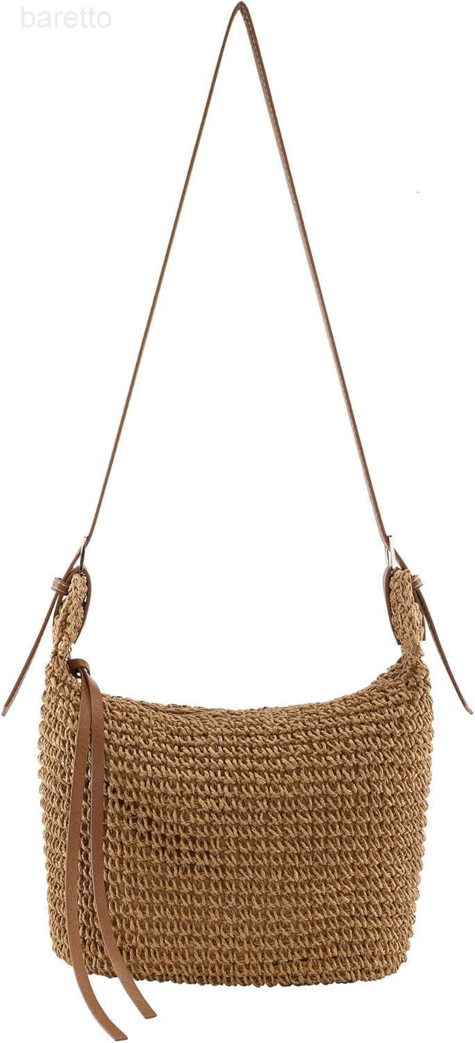 Women Straw Handbag Purse Small Summer Beach Handmade Crossbody Shoulder Tote Handbag Handwoven Beach Straw Bag M250903