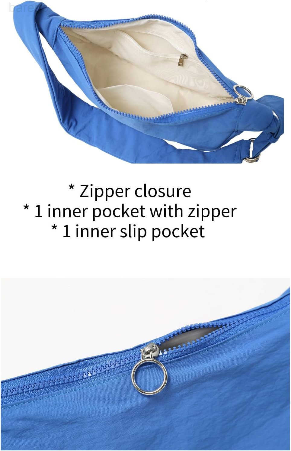 Small Canvas Crescent Tote Handbag Mini Crossbody Cellphone Sling Bag Purses With Adjustable Strap Zipper M250903