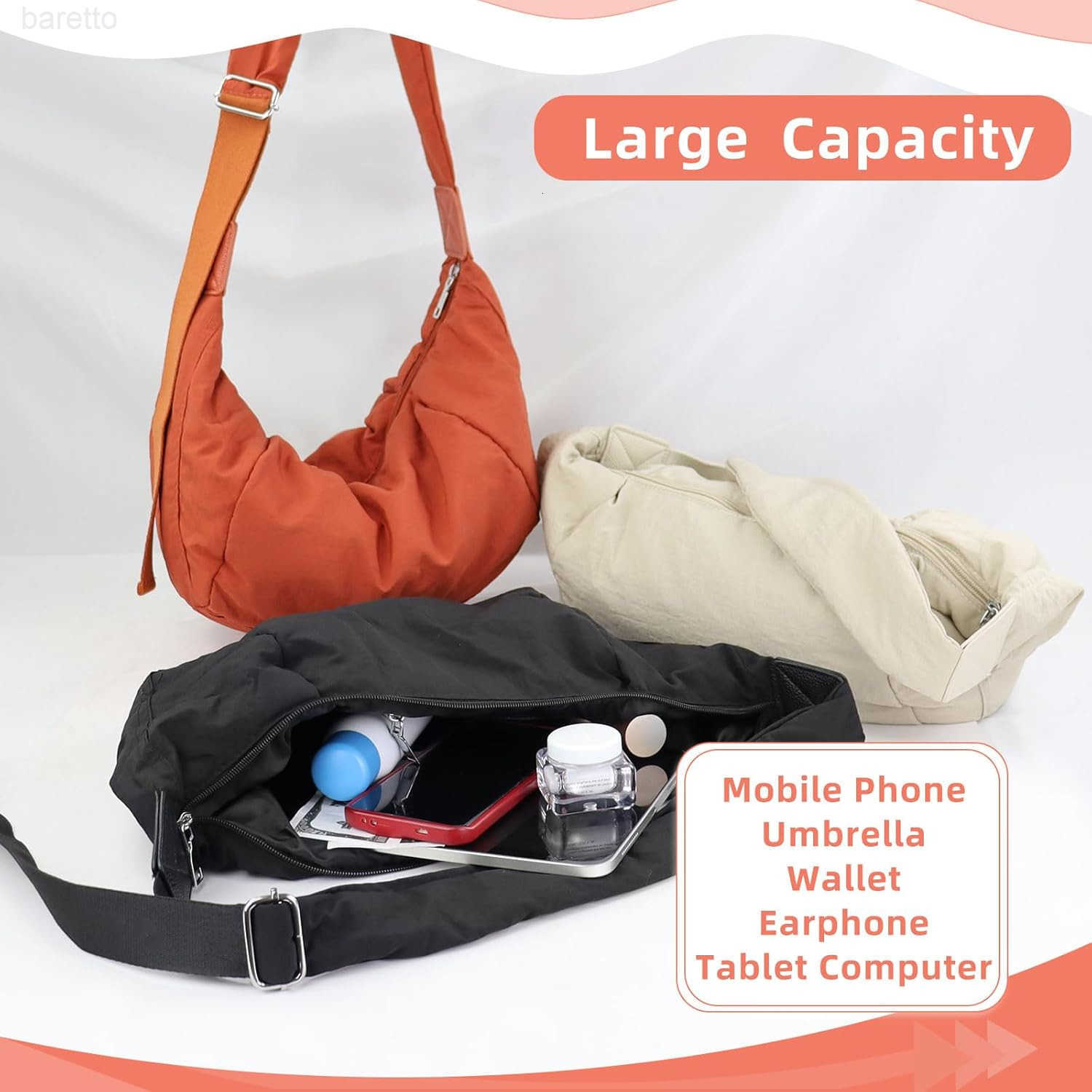 Sling Bag Crossbody Bags for Women with Adjustable Shoulder Strap Crescent Bag with Long Shoulder Strap M250903