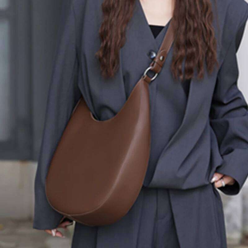 Hifashion Trendy Genuine Leather Crescent Underarm Shoulder Bags For Women 2025 Designer Hobos Half Moon Tote Handbags