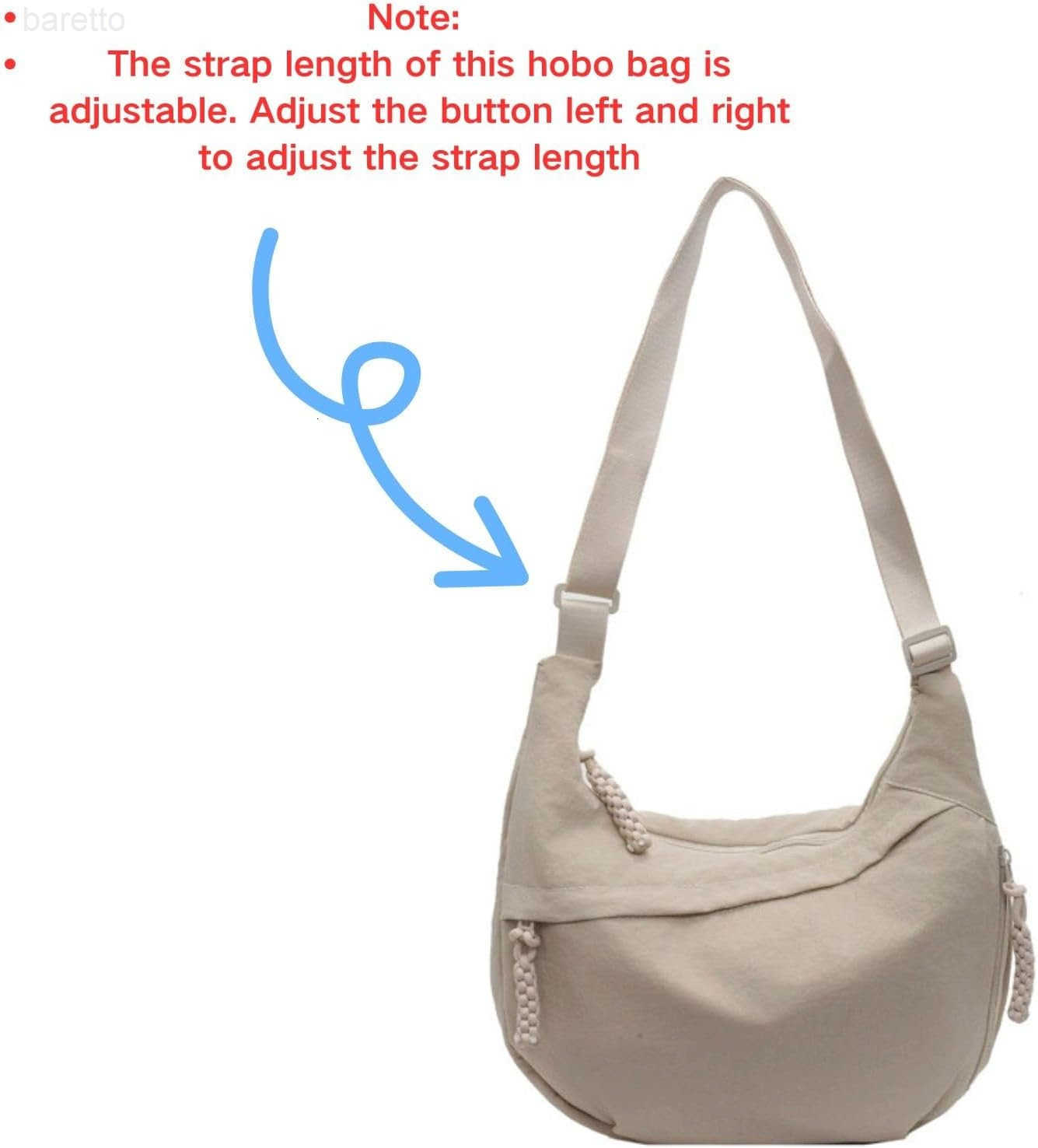 Nylon Hobo Crescent Crossbody Bag for WomenDumpling Bag Moon Shoulder Bag M250903