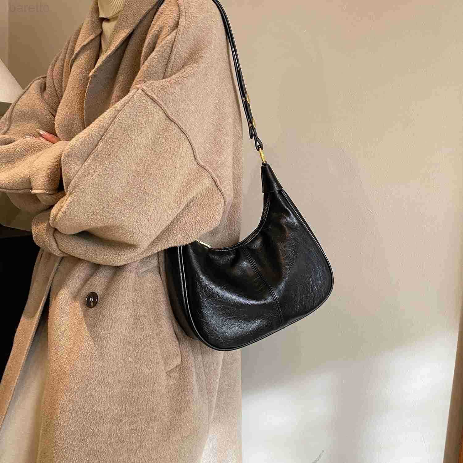 Small Hobo Bag for Women Retro Crescent Shoulder Purse Fall Soft Crossbody Handbag 2025 M250903