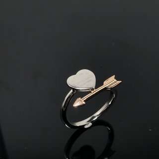 2025 T-Jia High-Quality Cupid's Arrow Ring, Heart Design, Versatile Fashion Ring, Sizes 6-8 (Platinum/Rose Gold/Gold), TJ7