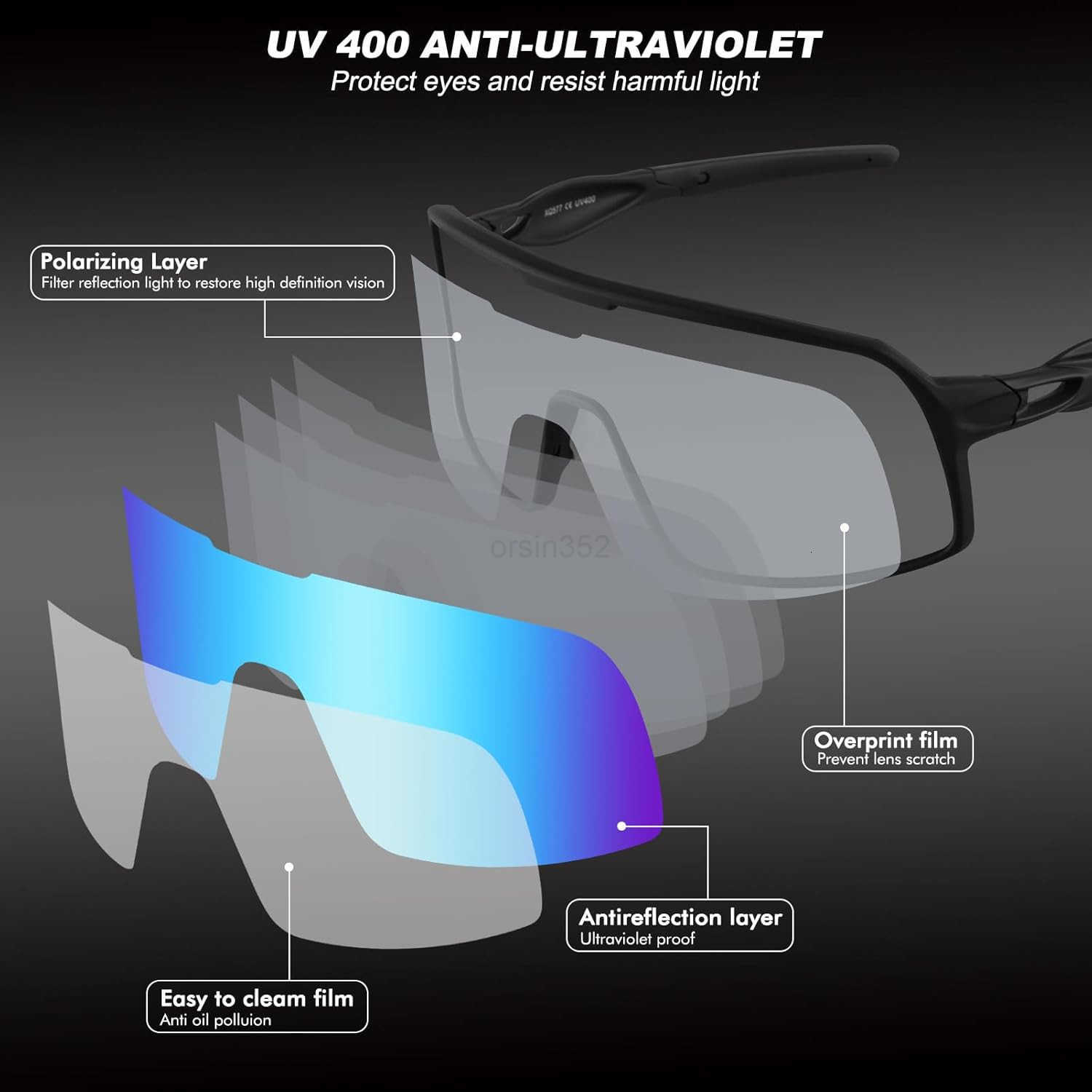 Polarized Cycling Glasses Sports Sunglasses UV400 Protection Men Women Running Fishing Driving Baseball GlassesW250903