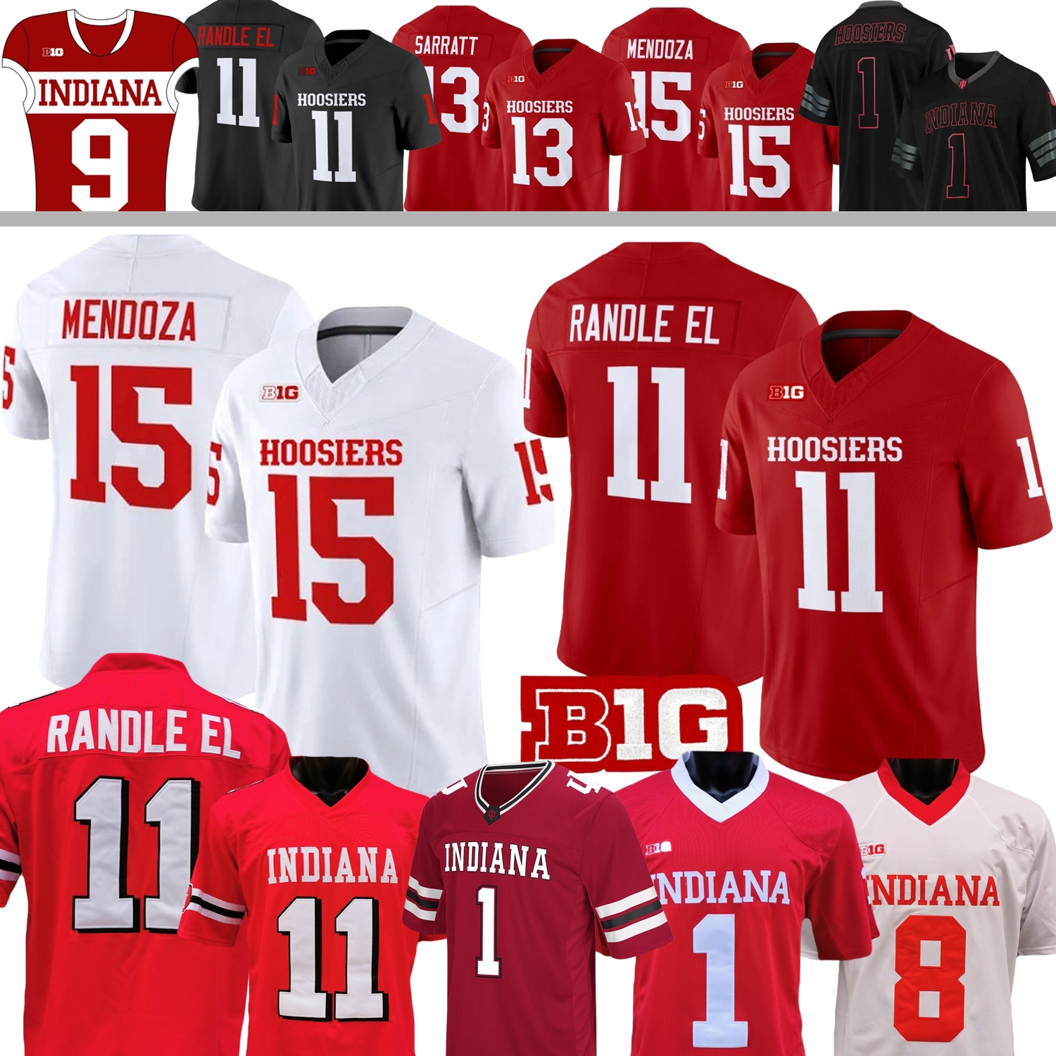 Indiana Hoosiers Football Jersey College Fernando Mendoza Roman Hemby Antwaan Randle EL Kaelon Black Elijah Sarratt E.J. Williams Jr. Omar Cooper Stae Fisher Turner