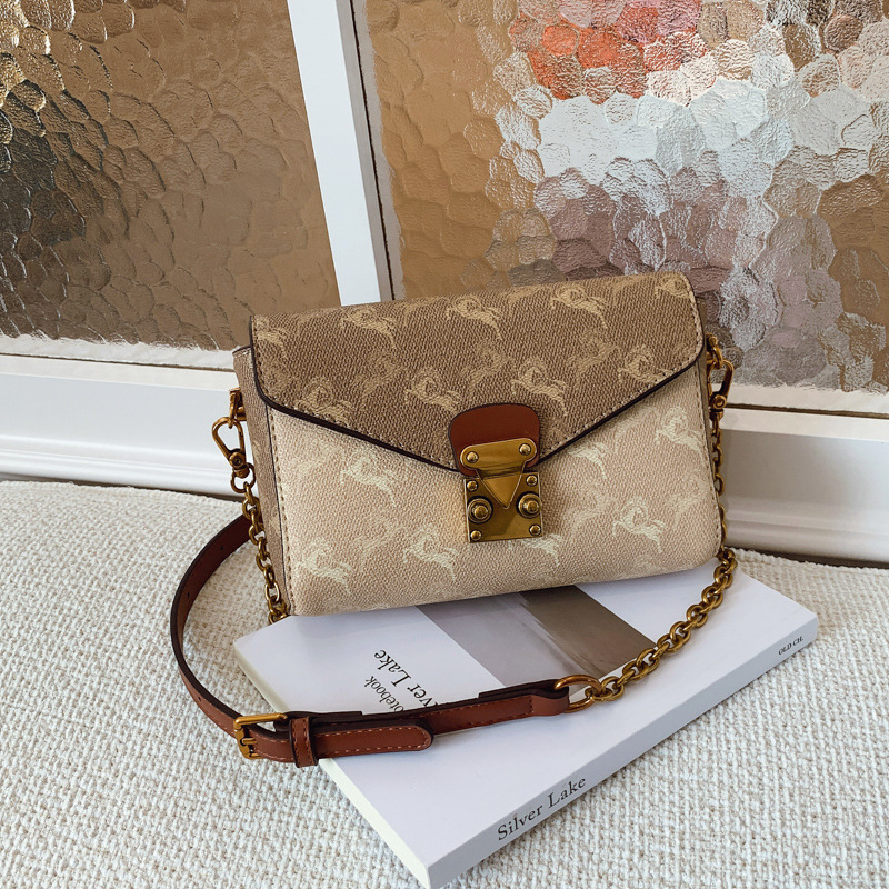 High-value small bag for women 2025 autumn and winter new style printed fashion small square bag chain bag printed shoulder messenger bag