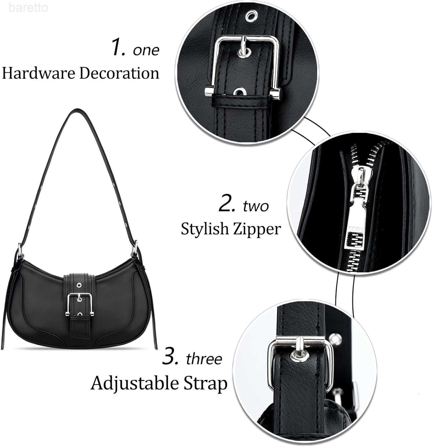 Shoulder Bags for Women Retro Crescent Hobo Handbag Y2K Underarm Purse M250904