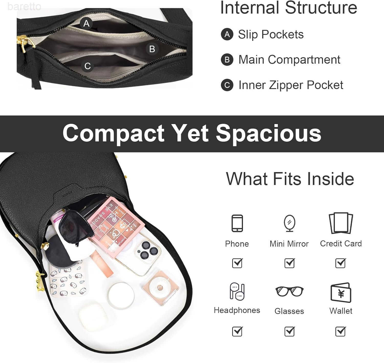 Leather Crescent Shoulder Bag for Women Crossbody Handbag Saddle Bag Chic Satchel Purse M250903