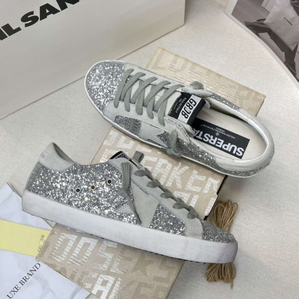 Designer shoes top goldenstar sneaker goos high casual shoes for women super star suede sequined leopard print white doold dirty classic casual shoe