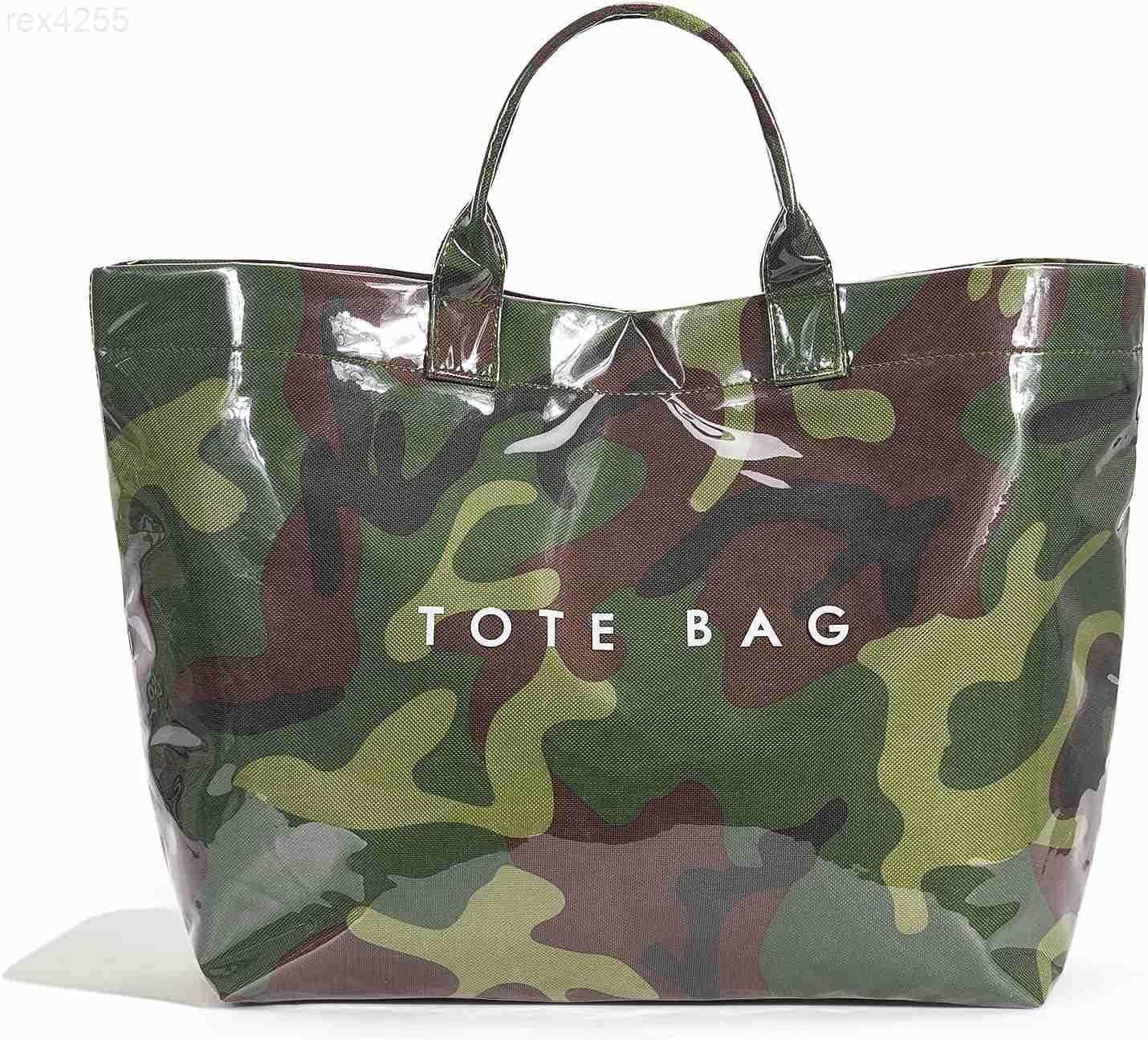 PVC Tote Bag for Women Clear Plastic Handbag Letter Printed Hobo Bag Large Work Tote BagW250903