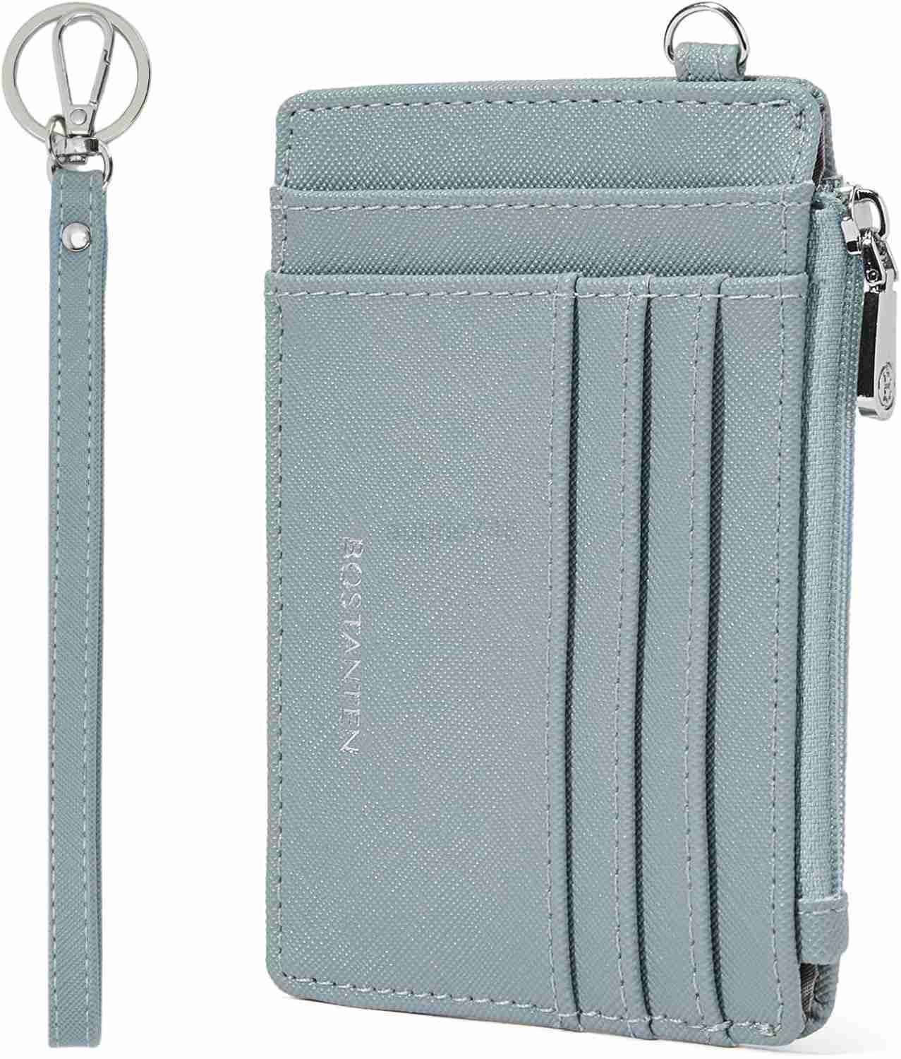 Small Wallet For Women RFID Leather CARD Holder Slim Wristlet Keychain Wallet With Zipper Pocket M250904