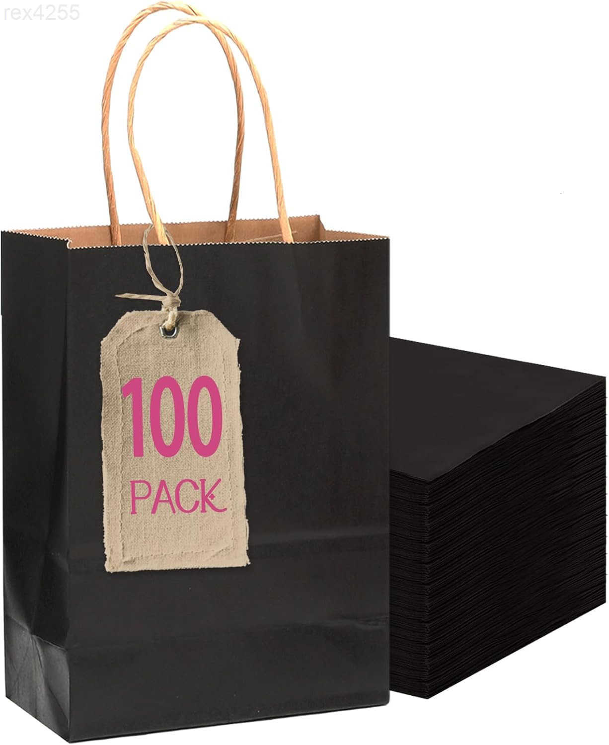 qiqee 100Pcs Treat Paper Bags 51x31x94 Inches Black Small Party Gift Bag Mini Snack Bag without HandleW250903