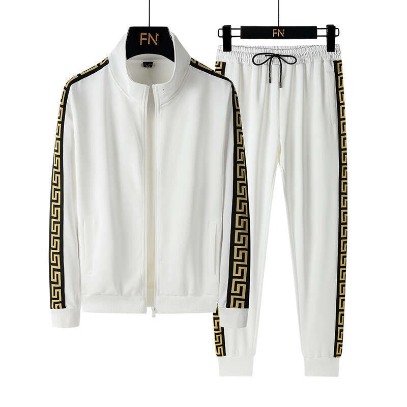 Spring And Autumn New Cardigan Fashion Casual Set Trendy Unisex Turn-Down Collar Sportswear