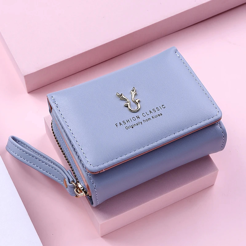 y Womens Small Wallet Female Card Holder Short Wallets with Coin Purse for Woman Ladies PU Leather Hasp Mini Clutch 250903 Y260206