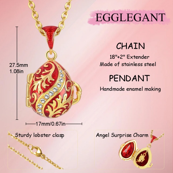 Necklaces & Pendants Open pendant egg-shaped enamel cherub pendant EL22-8