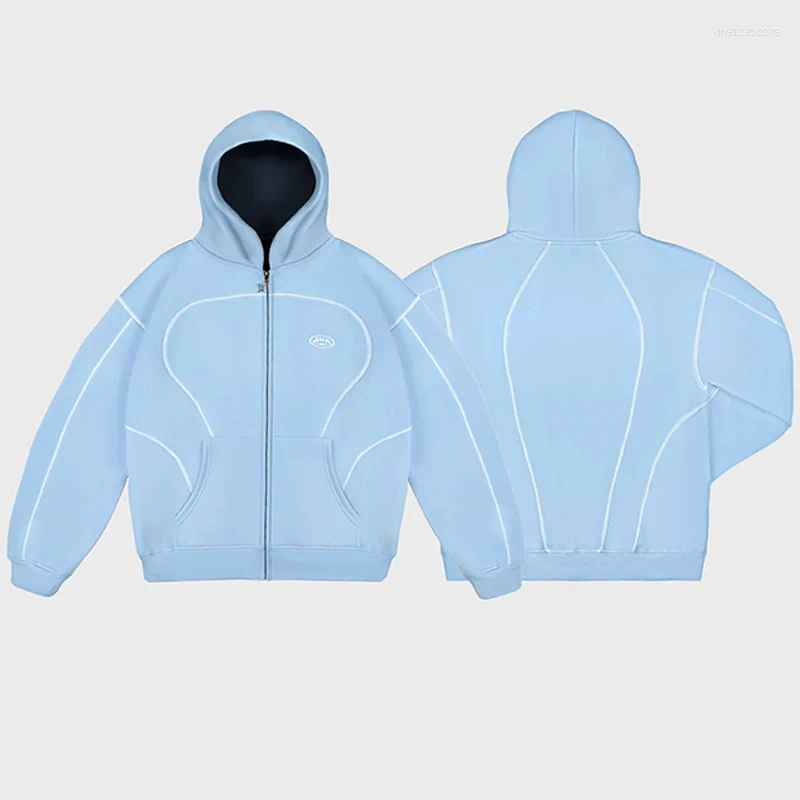 Men's Jackets 2025 Cross Border Fashion Brand Loose Hoodie Hip Hop Street Wear And Women's Zipper Hooded Casual Set