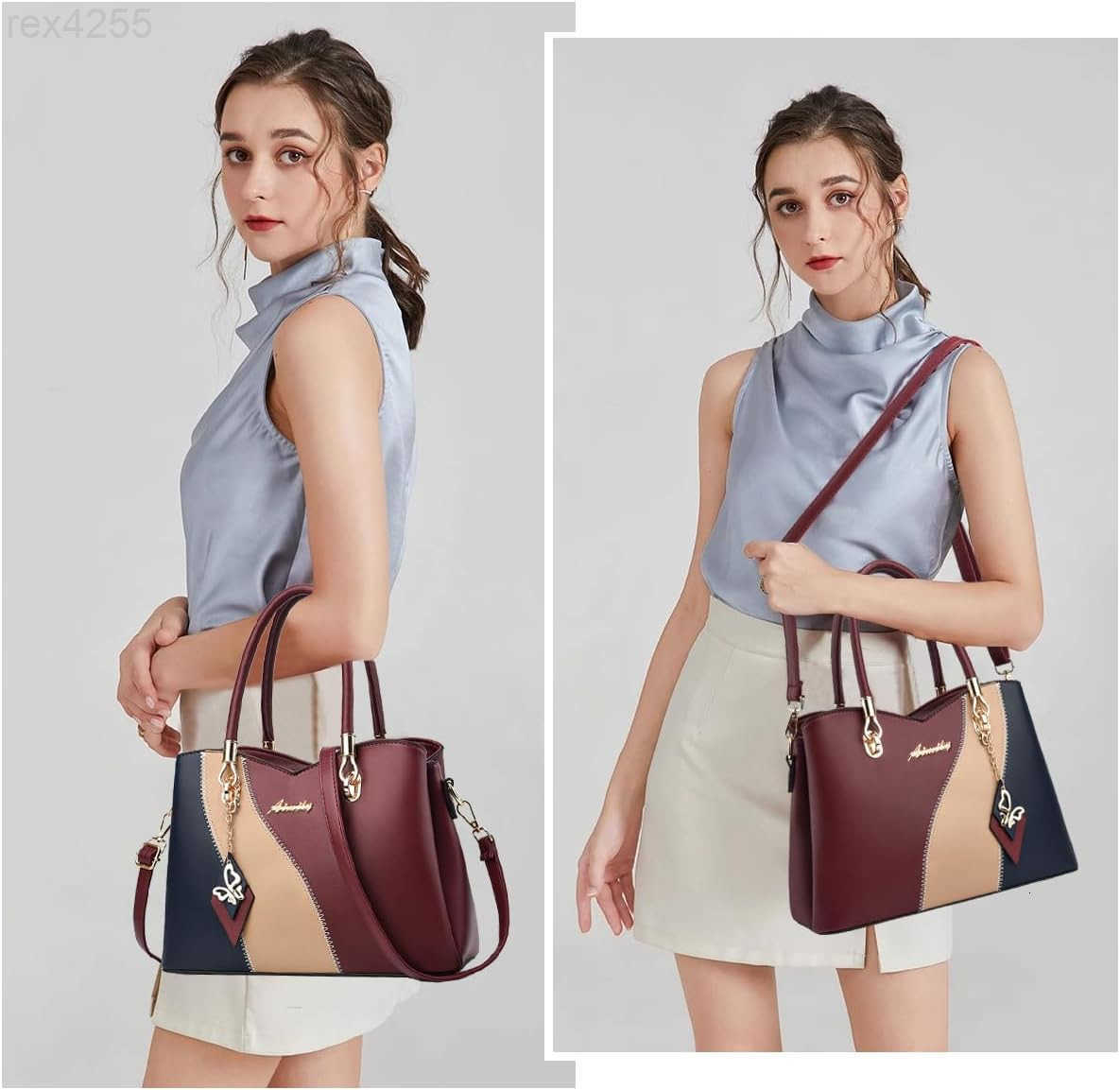 Purses and Handbags for Women Tote PU Leather Ladies Satchel Top Handle Crossbody Shoulder BagW250903