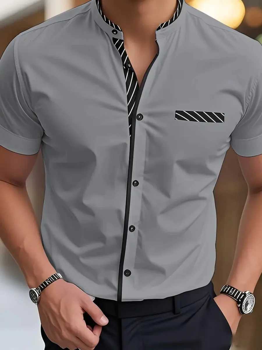 2025 new model of mens shirts in various colors 3D printed shirts business office clothing casual breathable fabric X250903