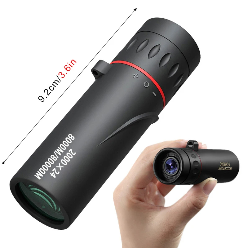 2000x24 HD Monocular Telescope Outdoor Mini Portable Zoom Telescope Phone Telescope Travel Hiking Camping Birdwatching Telescope